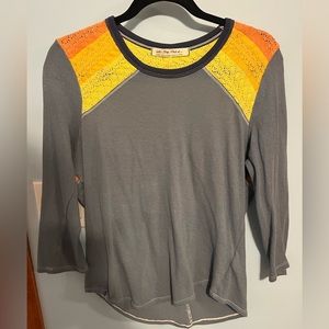 Free People stitched long sleeve top